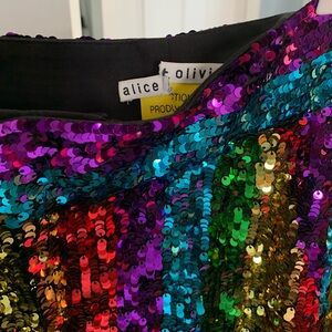 Alice & Olivia multi color sequins pants